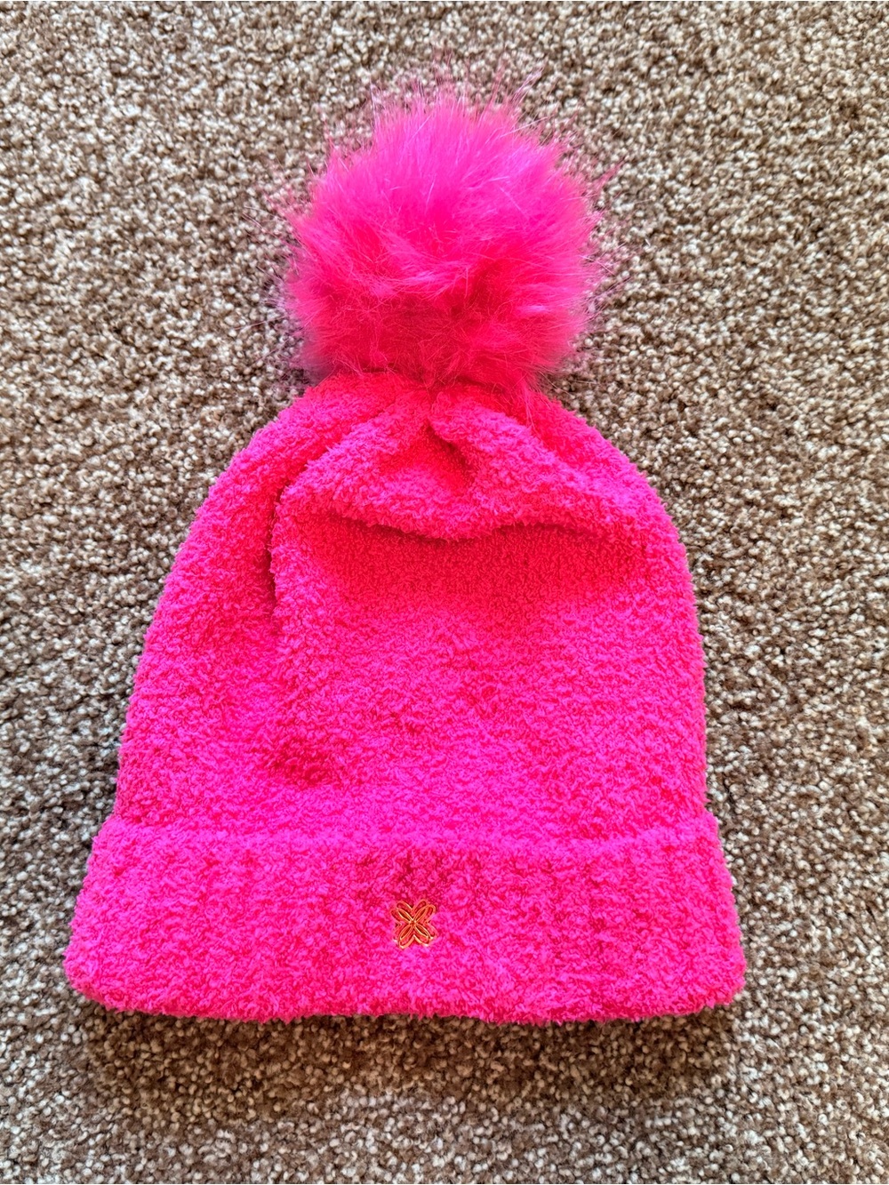 Lilly Pulitzer Hot Pink Fuzzy Pom Beanie